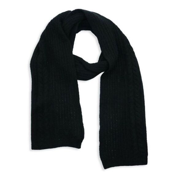 Portolano Unisex Black Cashmere Scarf 10" X 66" NWT - Picture 1 of 4
